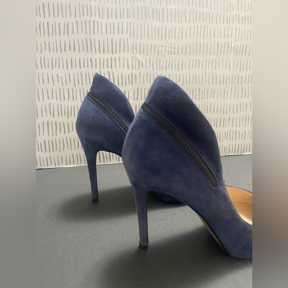 Nine West - Women’s Blue Suede High Heel Pump with Zipper Detail - Size 8 - Picture 5 of 8